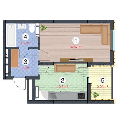 1-кімнатна 39.56 м² в ЖК Orange City від 16 200 грн/м², Київ