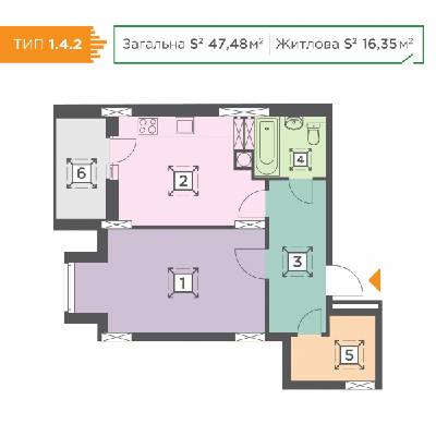 1-кімнатна 40.49 м² в ЖК Melody Park від 14 000 грн/м², с. Проліски