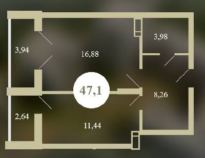 1-кімнатна 47.14 м² в ЖК Chehov Парк Квартал від забудовника, м. Ірпінь