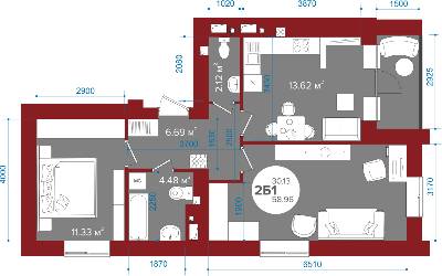 2-кімнатна 58.96 м² в ЖК Олімп від 17 000 грн/м², м. Ірпінь