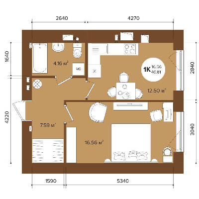 1-кімнатна 40.81 м² в ЖК Фаворит Premium від 22 000 грн/м², м. Ірпінь