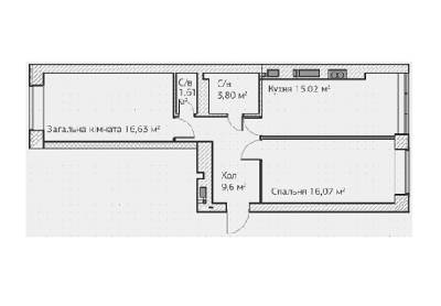 2-комнатная 61.63 м² в ЖК Синергия 3 от 20 200 грн/м², г. Ирпень