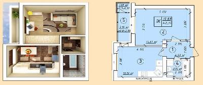 1-кімнатна 42.31 м² в ЖК Власна квартира від 34 650 грн/м², Київ