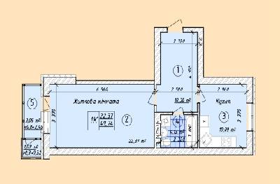 1-кімнатна 49.74 м² в ЖК Власна квартира від 23 150 грн/м², Київ