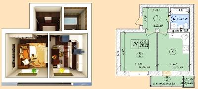 1-кімнатна 39.32 м² в ЖК Власна квартира від 32 500 грн/м², Київ