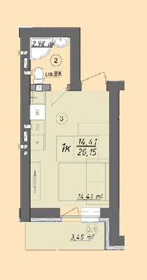 Смарт 20.15 м² в ЖК Власна квартира від 32 500 грн/м², Київ