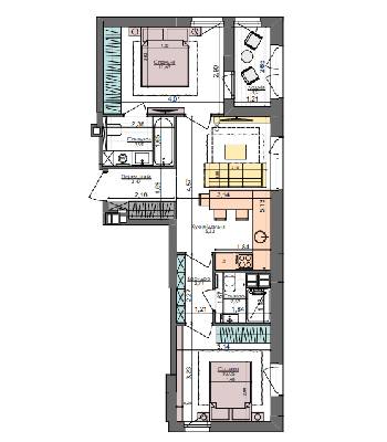 2-кімнатна 52.95 м² в ЖК Файна Таун від 55 050 грн/м², Київ