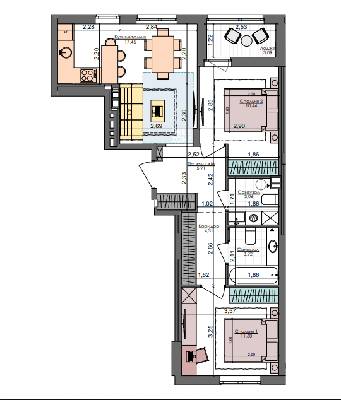 2-кімнатна 58.02 м² в ЖК Файна Таун від 40 300 грн/м², Київ