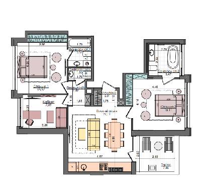 2-кімнатна 79.67 м² в ЖК Файна Таун від 55 050 грн/м², Київ