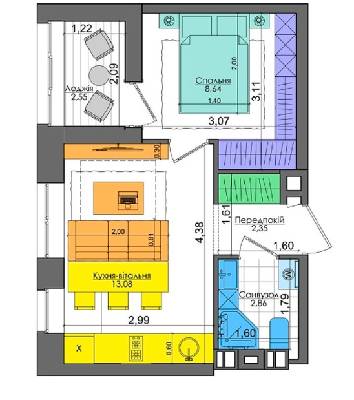 1-кімнатна 29.48 м² в ЖК Файна Таун від 38 550 грн/м², Київ