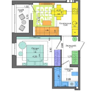 1-кімнатна 36.94 м² в ЖК Файна Таун від 38 550 грн/м², Київ