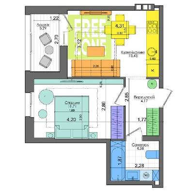 1-кімнатна 36.49 м² в ЖК Файна Таун від 51 850 грн/м², Київ