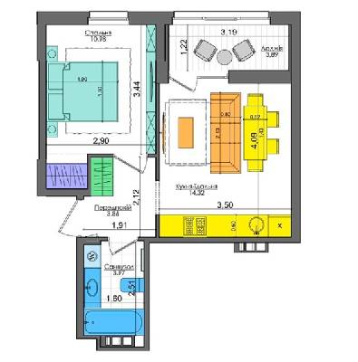 1-кімнатна 37 м² в ЖК Файна Таун від 51 850 грн/м², Київ
