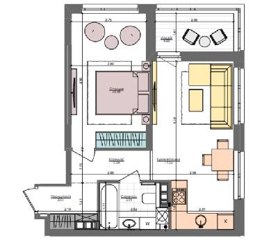1-кімнатна 45.6 м² в ЖК Файна Таун від 39 250 грн/м², Київ