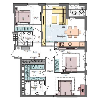 3-кімнатна 94.89 м² в ЖК Файна Таун від 31 200 грн/м², Київ