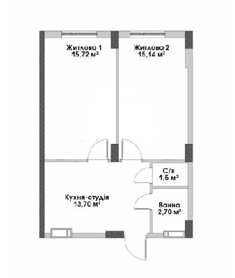 2-кімнатна 46.89 м² в ЖК City Park від 14 100 грн/м², м. Ірпінь