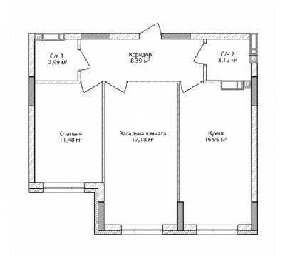 2-кімнатна 60.12 м² в ЖК City Park від 12 500 грн/м², м. Ірпінь