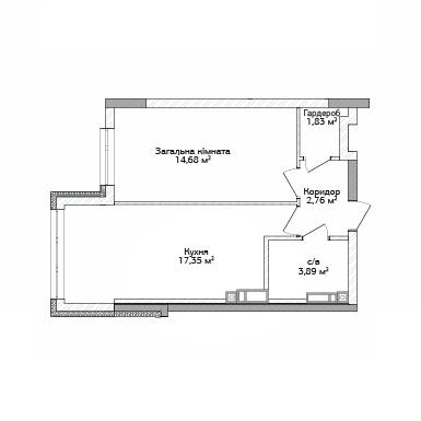 1-кімнатна 40.51 м² в ЖК City Park від 12 500 грн/м², м. Ірпінь