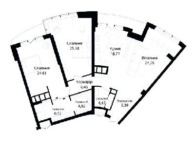3-кімнатна 134 м² в ЖК Skyline від забудовника, Київ