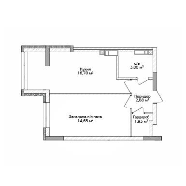 1-кімнатна 39.76 м² в ЖК City Park від 12 500 грн/м², м. Ірпінь
