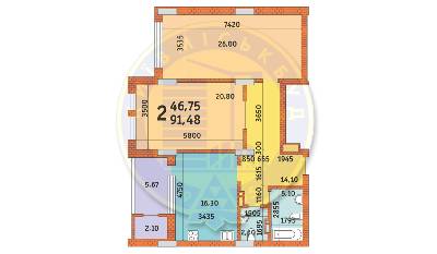 2-комнатная 91.48 м² в ЖК Лейпцигская от 51 435 грн/м², Киев