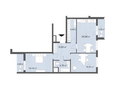 2-комнатная 82.3 м² в ЖК Лебединый от 31 350 грн/м², Киев