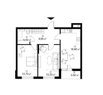 2-комнатная 61.3 м² в ЖК Лебединый от 20 800 грн/м², Киев