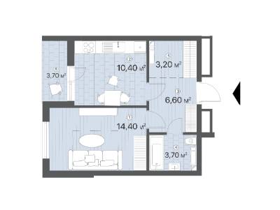 1-кімнатна 42 м² в ЖК Лебединий від 20 250 грн/м², Київ