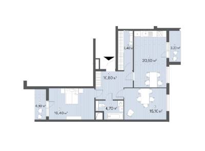 2-комнатная 82.3 м² в ЖК Лебединый от 31 350 грн/м², Киев