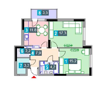 2-кімнатна 65.4 м² в ЖК Деміївка від 11 759 грн/м², Київ