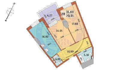 2-кімнатна 70.91 м² в ЖК Mirax від 24 078 грн/м², Київ