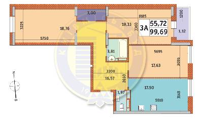 3-комнатная 99.69 м² в ЖК Mirax от 30 098 грн/м², Киев