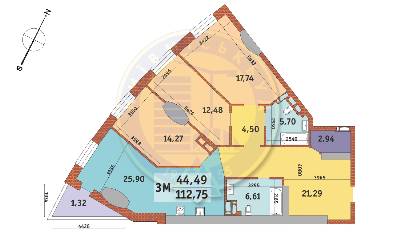 3-комнатная 112.75 м² в ЖК Mirax от 25 350 грн/м², Киев