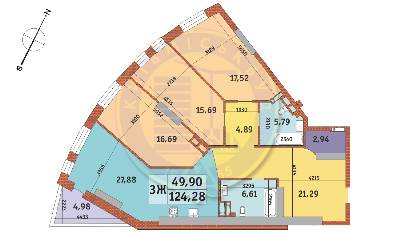 3-комнатная 124.28 м² в ЖК Mirax от 31 000 грн/м², Киев