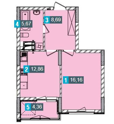 1-кімнатна 47.74 м² в ЖК Деміївка від 32 600 грн/м², Київ