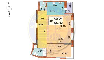 3-комнатная 88.42 м² в ЖК Mirax от 24 570 грн/м², Киев