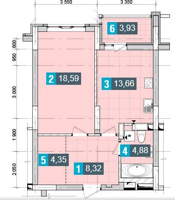 1-кімнатна 53.73 м² в ЖК Деміївка від 32 600 грн/м², Київ