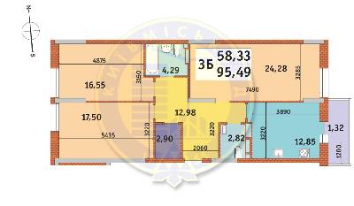 3-комнатная 95.49 м² в ЖК Mirax от 29 250 грн/м², Киев