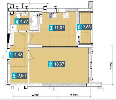 1-кімнатна 45.67 м² в ЖК Деміївка від 32 600 грн/м², Київ