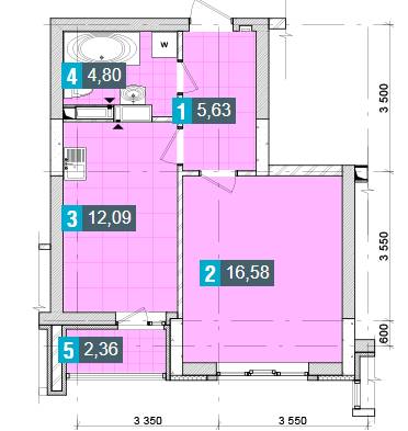 1-кімнатна 41.46 м² в ЖК Деміївка від 32 600 грн/м², Київ