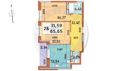 2-кімнатна 65.65 м² в ЖК Mirax від 26 404 грн/м², Київ