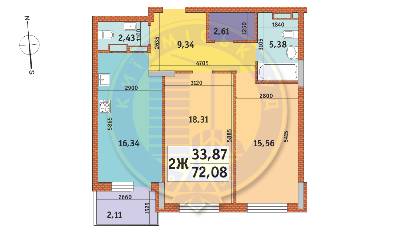 2-кімнатна 72.08 м² в ЖК Mirax від 26 670 грн/м², Київ