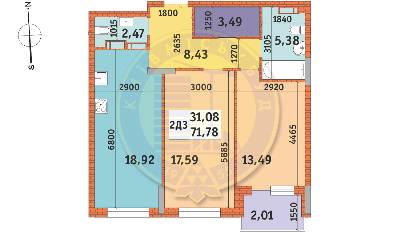 2-кімнатна 71.78 м² в ЖК Mirax від 28 050 грн/м², Київ