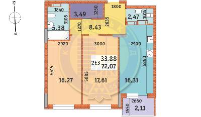 2-кімнатна 72.07 м² в ЖК Mirax від 29 528 грн/м², Київ