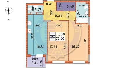 2-кімнатна 72.07 м² в ЖК Mirax від 28 050 грн/м², Київ