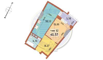1-кімнатна 41.57 м² в ЖК Mirax від 27 675 грн/м², Київ