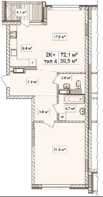 2-кімнатна 72.1 м² в ЖК Лук'янівський каскад від 36 284 грн/м², Київ
