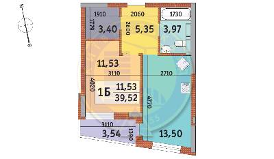 1-кімнатна 39.52 м² в ЖК Італійський квартал від 24 840 грн/м², Київ