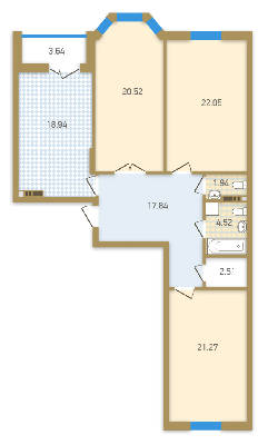 3-кімнатна 111.41 м² в ЖК Подол Град від 39 790 грн/м², Київ