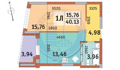 1-кімнатна 40.13 м² в ЖК Італійський квартал від 22 650 грн/м², Київ